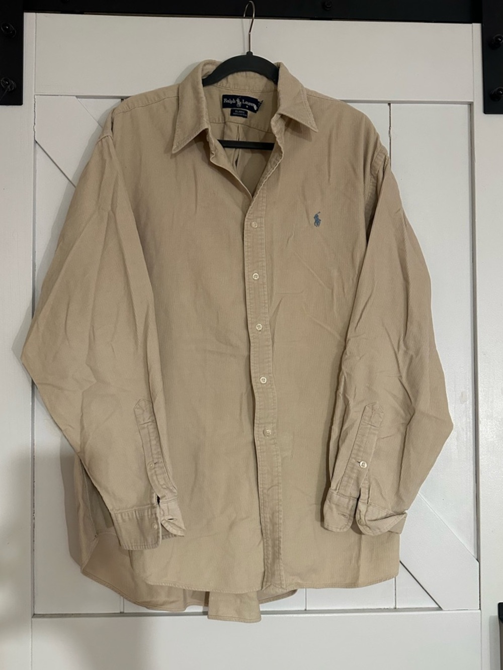 Ralph Lauren Men's Beige Long-Sleeve Button-Down Shirt